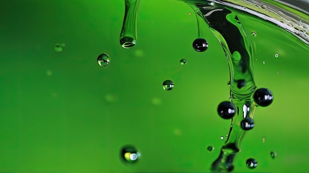 Foto sfondo verde con bolle e sfondo verde