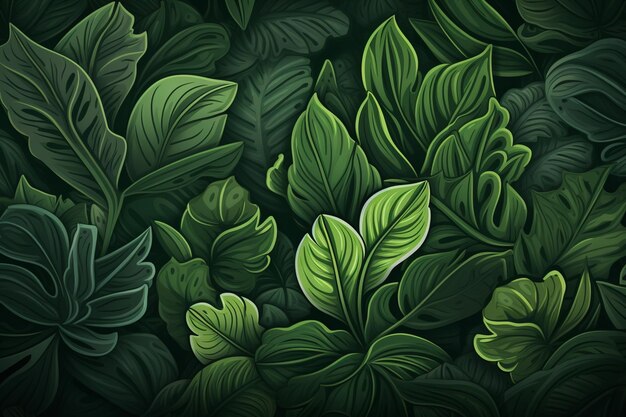 Green background with foliage pattern