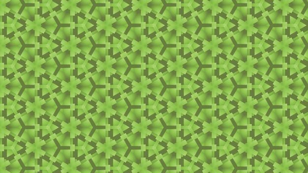 a green background with geometric shapes and arrows.