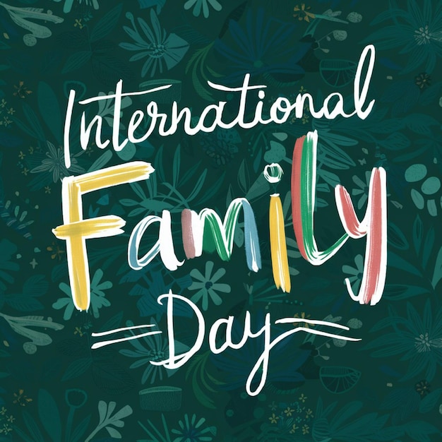 a green background with a text that says international family day