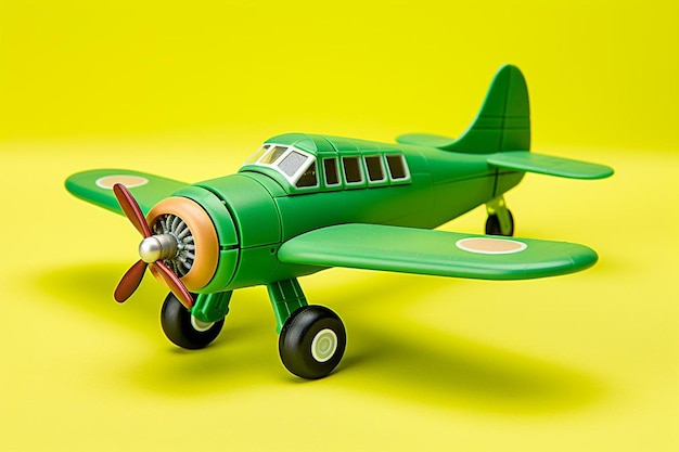 Green background with toy plane