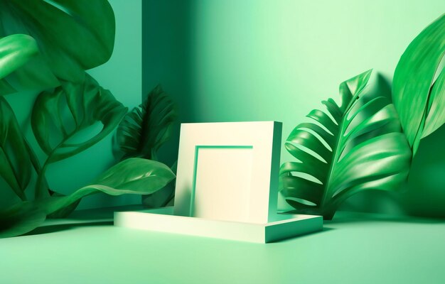 Green background with white card