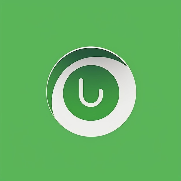 a green background with a white circle and a u in the middle.