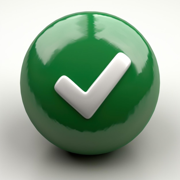 Foto una palla verde con un prominente simbolo bianco sulla sua superficie