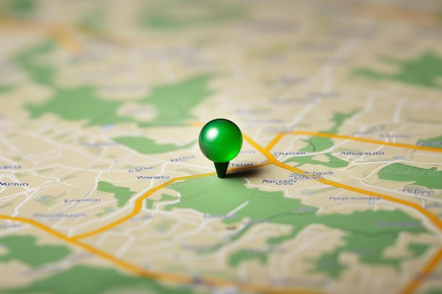 Photo a green ball is on a map with the word london on it