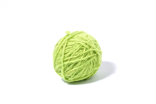 Green ball of light green isolated white