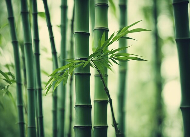 A green bamboo forest in daylight