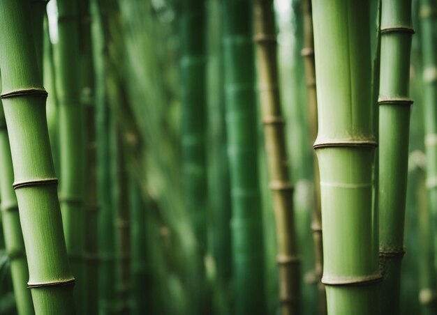 Photo a green bamboo forest in daylight