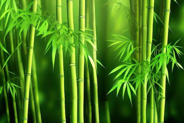 Photo green bamboo grass close up generative ai