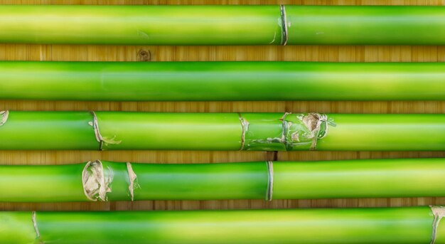 green bamboo sticks on a board