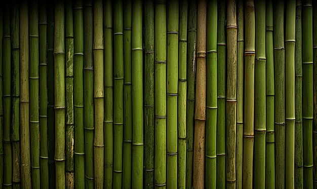 A green Bamboo trunk dark background