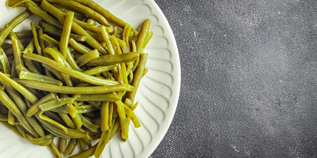 green bean canned boiled beans fresh healthy meal food snack diet on the table copy space food