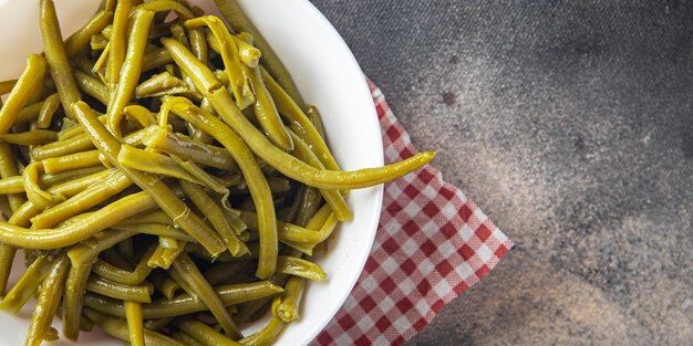 green bean canned boiled beans ready to eat fresh healthy meal food snack diet on the table