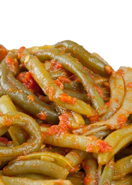 Green bean with tomato sauce