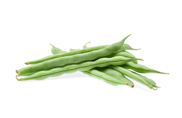 Green beans isolated on white background.