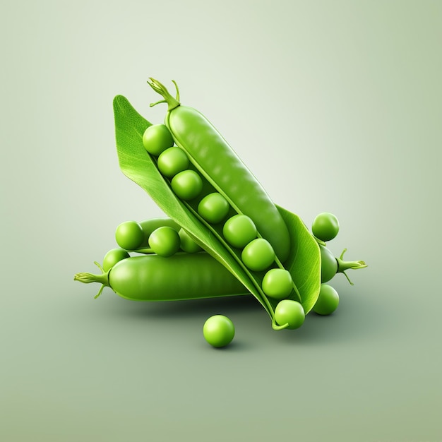 Green beans isolated on white background