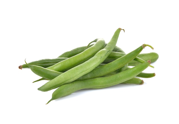 Green beans isolated on white background