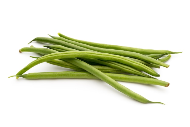 Green beans isolated on white.