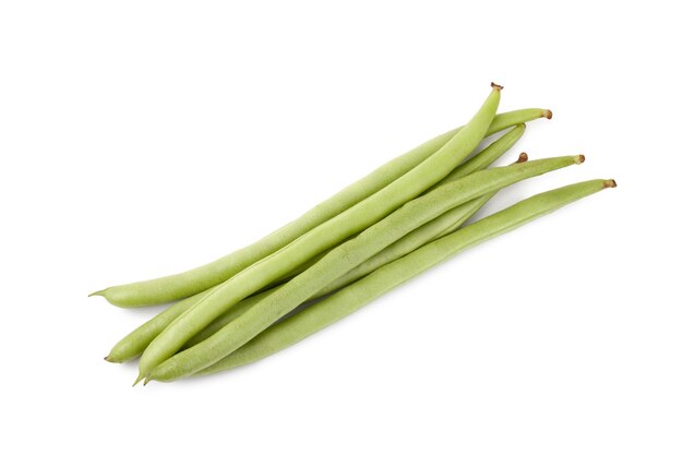 Green beans or string beans isolated on white background