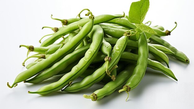 Green beans on a white generative ai