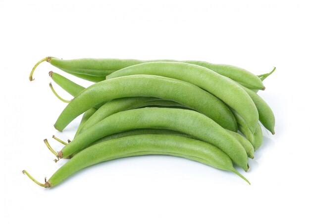 Green beans on white isolated 