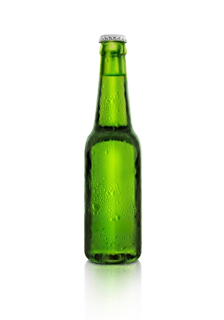 Bottiglia di birra verde con contagocce