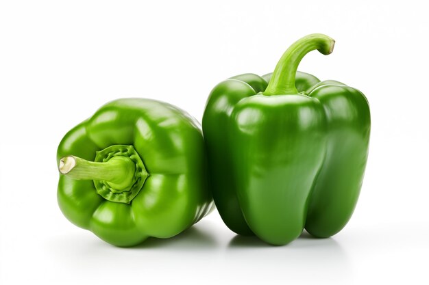 a green bell pepper next to a green bell pepper