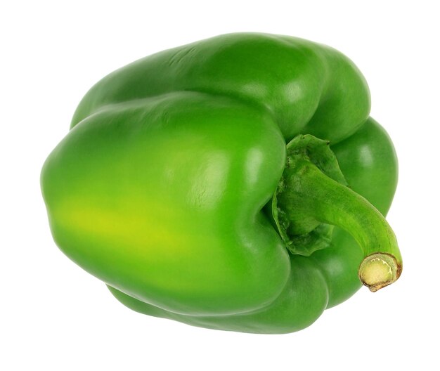 Green bell pepper isolated on white background