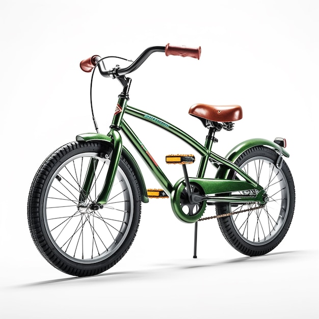 A green bike with the word bike on it