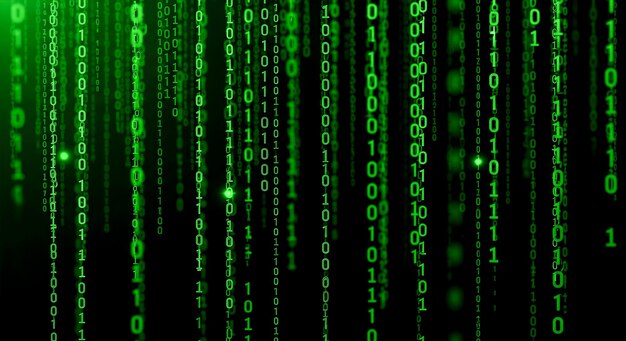 green binary code background abstract matrix data rain technology concept digital information computer programming cybersecurity futuristic backdrop
