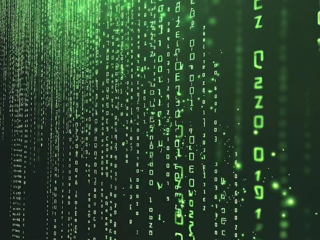 Green Binary Code Background | Premium AI-generated image