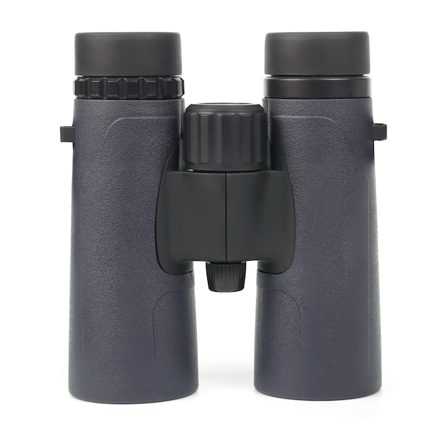 Green binoculars on white background
. optical device