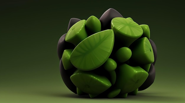 Green and black 3d background