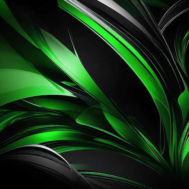 Green and Black Abstract Wallpaper AI Generated