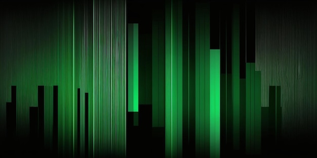 Green and black background with line of lines generative ai