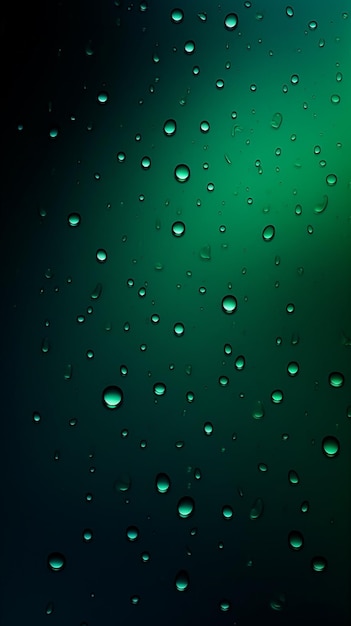 Photo a green and black background with water droplets on it