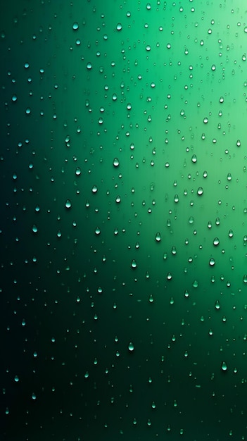 A green and black background with water drops