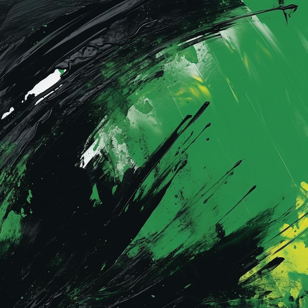 Green and black brush stroke banner background