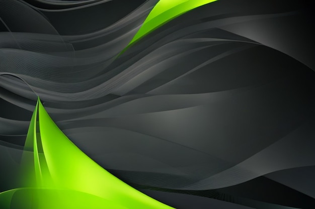 Green and black contrast corporate waves background