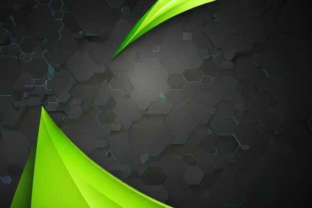 Green and black contrast corporate waves background
