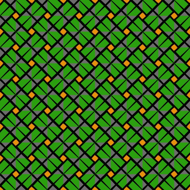 A green and black pattern with squares and lines.