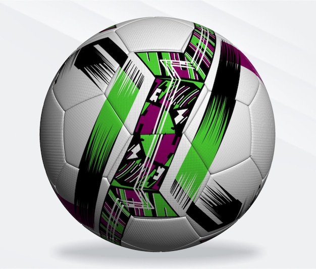 A green and black soccer ball with the word " team " on it.