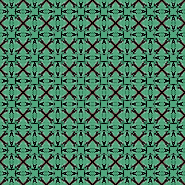 A green and blue background with a pattern of flowers