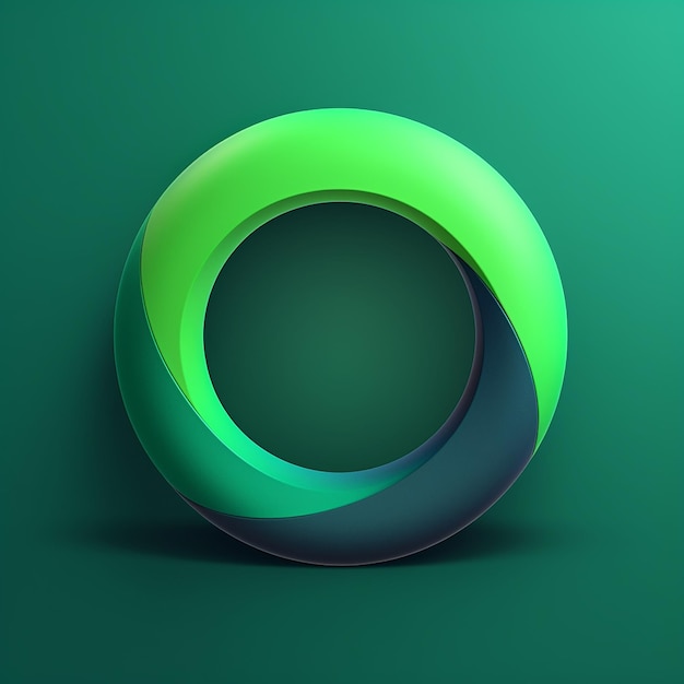 a green and blue circle with a green and blue design on it.