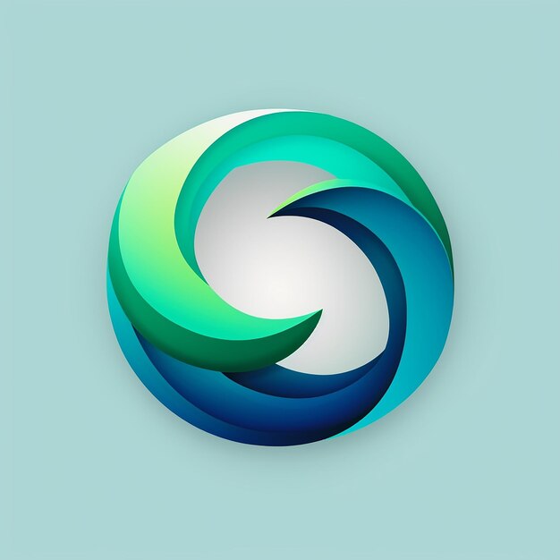 a green and blue circle with a white circle in the middle.