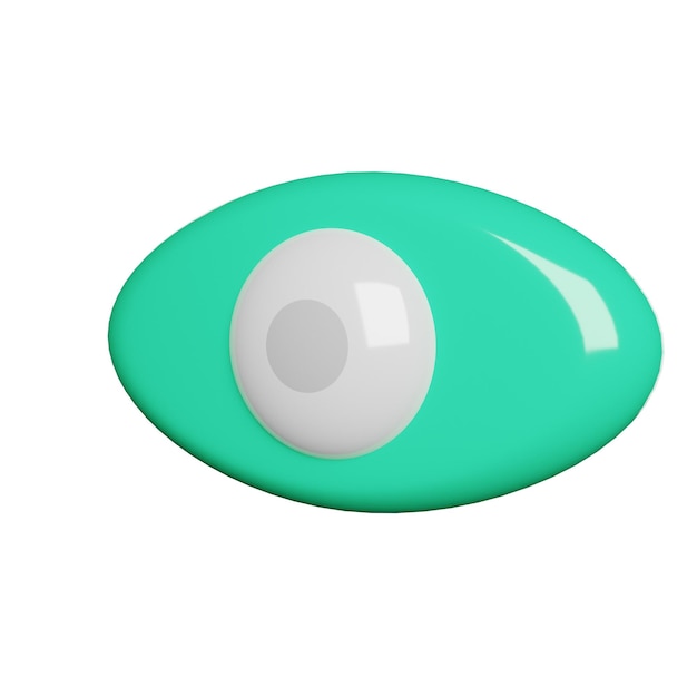 a green and blue eye with a white circle on the top