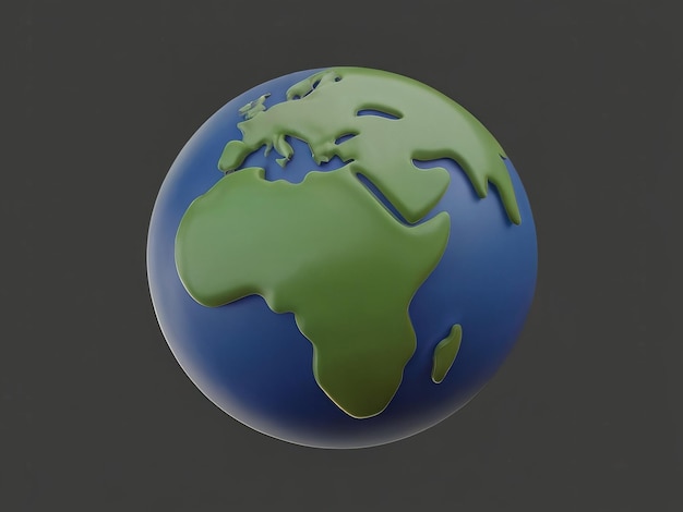 a green and blue globe with a green world on it