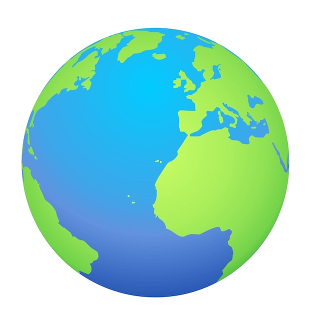 a green and blue globe with the words  earth  on it