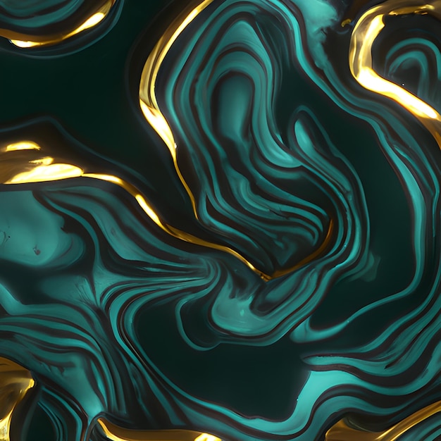 A green and blue marble texture that is covered in gold paint.