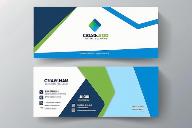 Green and blue modern creative business card and name cardhorizontal simple clean template vector design